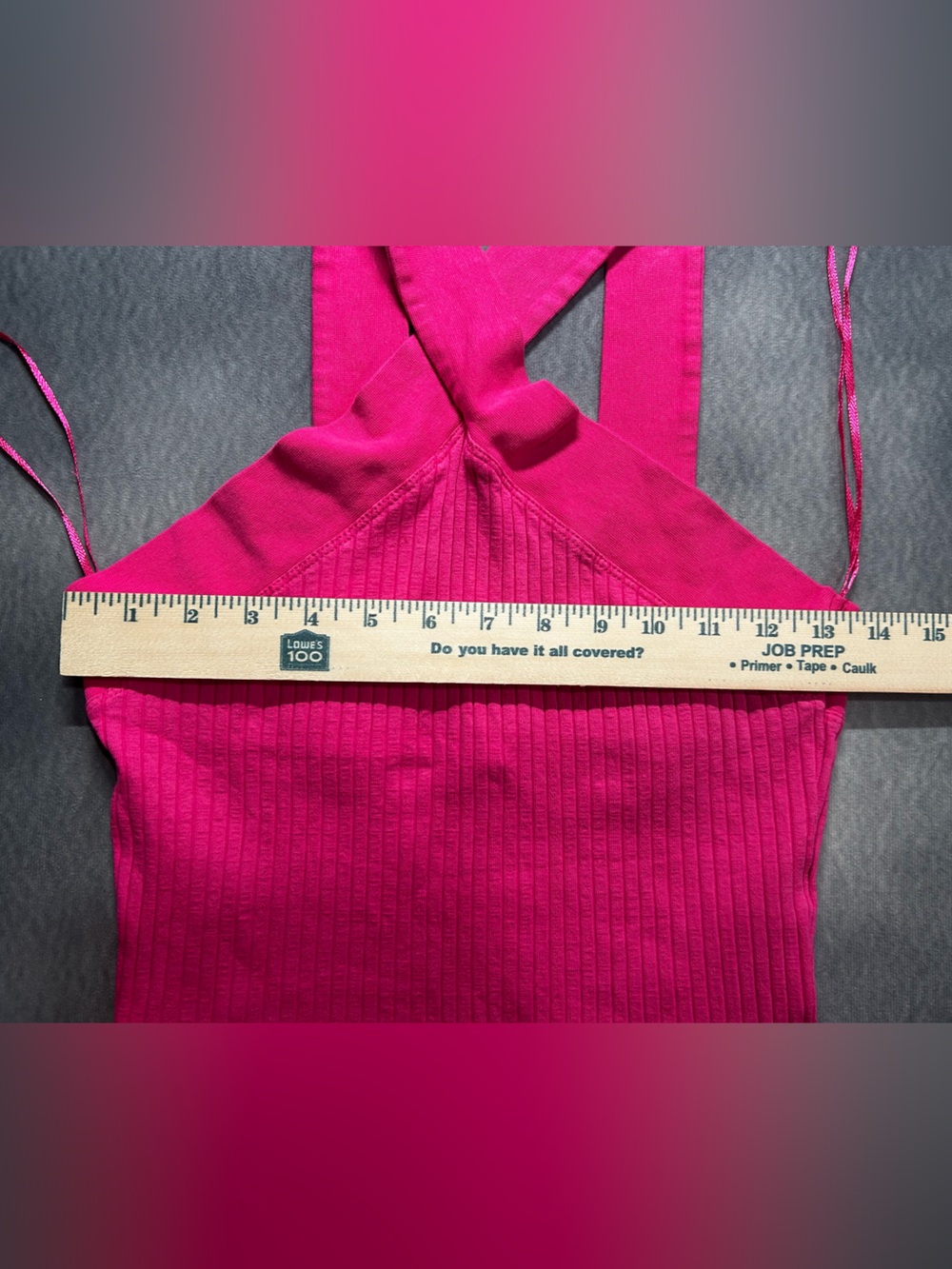 Zara Cross-Strap Ribbed Crop Top Hot Pink sz M - Picture 4 of 6